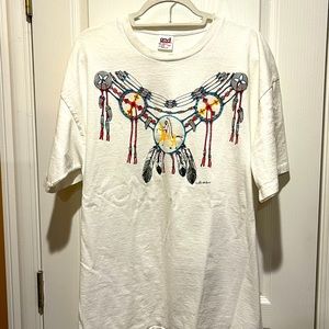 Vintage 90s Single Stitch Native Tribal anvil Tshirt Adult Sixe 2X Preshrunk